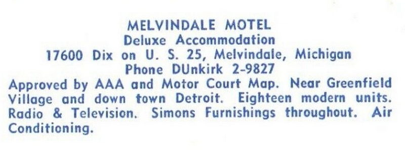 Melvindale Motel - Vintage Postcard (newer photo)